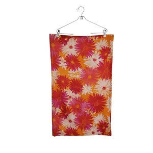 Cuddledown Pillow Case Pink Orange Bold Floral Retro Standard/Queen 100% Cotton